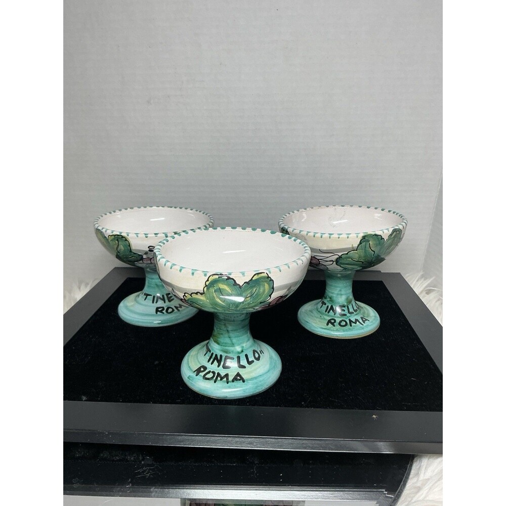 3 Pieces VTG Italian Restaurant Ware Pottery From The Historic I’ll Tinello Roma